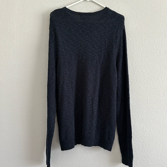 CALIBRATE Crewneck Knit Sweater Mens Size large Solid Blue Cotton Blend - Picture 3 of 5